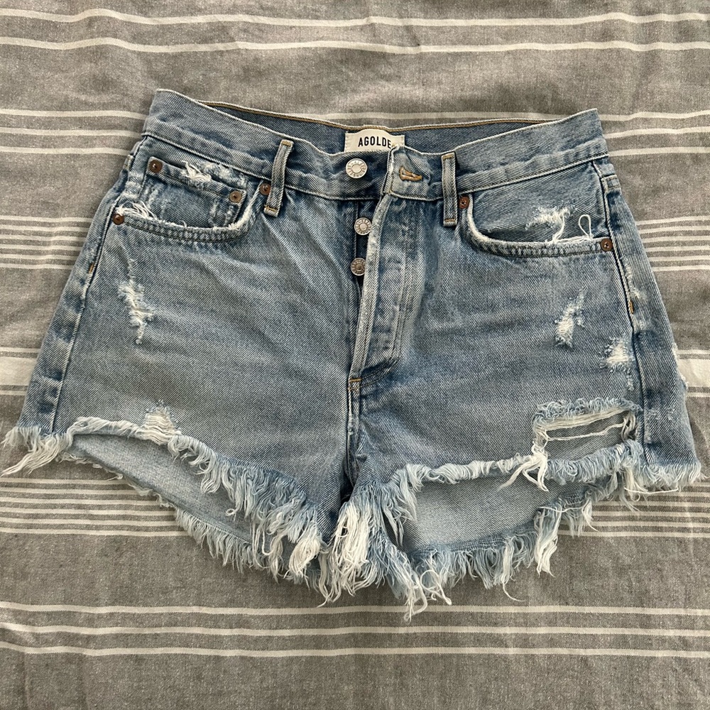 AGOLDE Parker Distressed Denim Short
